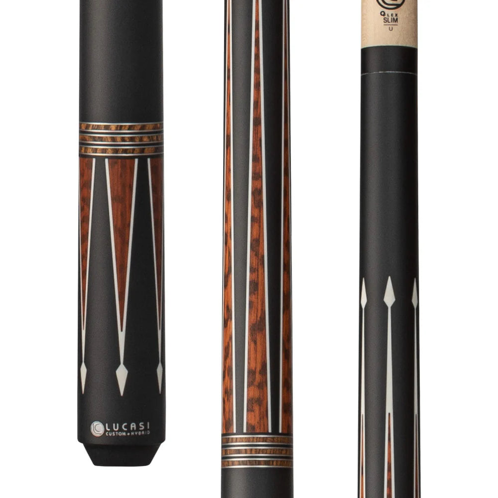 Lucasi LZC 55 Pool Cue - Custom Wood Inlays | Zero Flex Low Deflection Shaft | Uni-Loc Joint | Everest Tip
