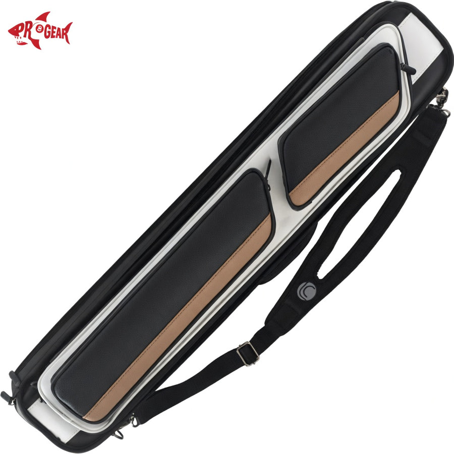 Lucasi LC1048W 4x8 Soft Pool Cue Case - Black/White/Tan Leatherette