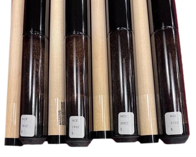 Players Energy Custom 2-Piece Pool Cues Set of 4 - 58" House Billiard Cues with Hard Leather Tips, Weights 18-21oz + Bonus 12 Pk Masters Chalk