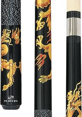 Players D-DRG Pool Cue - Dragon Graphic Inlays | Hard Rock Maple | Le Pro Tip | Irish Linen Wrap | Lifetime Warranty