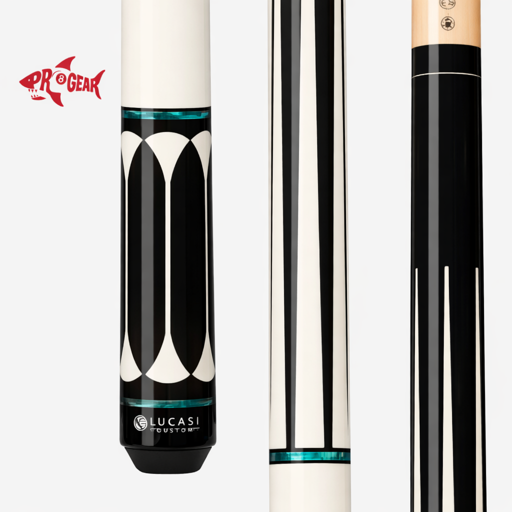 Lucasi LHC82 Pool Cue - Modern Inlay & Wood Combo | Zero Flex Low Deflection Shaft | Uni-Loc Joint | Everest Tip