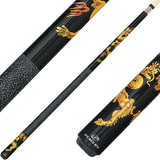 Players D-DRG Pool Cue - Dragon Graphic Inlays | Hard Rock Maple | Le Pro Tip | Irish Linen Wrap | Lifetime Warranty