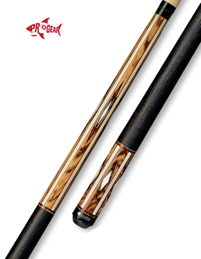 Lucasi LZC 33 Pool Cue - Maple Zebrawood Bone Cocobolo Inlays | Zero Flex Low Deflection Shaft | Uni-Loc Joint | Everest Tip