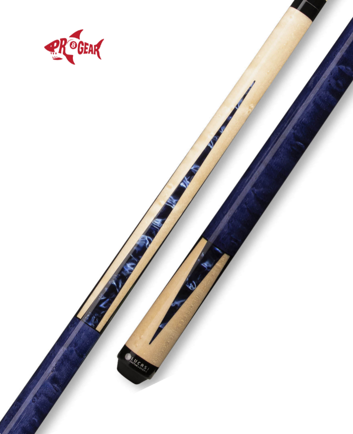 Lucasi LZC 16 Pool Cue - Blue Birdseye Inlays Wrapless | Zero Flex Low Deflection Shaft | Uni-Loc Joint | Everest Tip