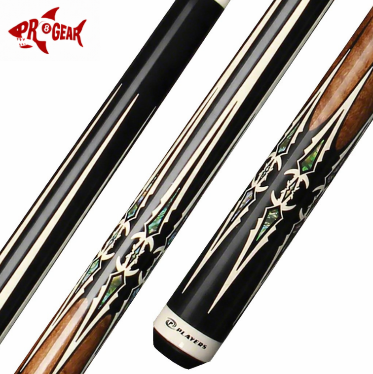 Players G-4114 Pool Cue - Graphic Design Accents | Hard Rock Maple | Le Pro Tip | Irish Linen Wrap | Lifetime Warranty