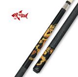 Players D-DRG Pool Cue - Dragon Graphic Inlays | Hard Rock Maple | Le Pro Tip | Irish Linen Wrap | Lifetime Warranty