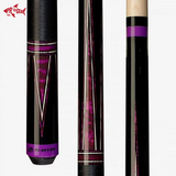 Players C-812 Pool Cue – Black Maple, Purple/White 4-Point Graphic, 18–21 oz
