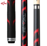 Lucasi Hybrid Rival Pool Cue - Black & Metallic Red Matte Finish with Rival G5 Grip (LHRV23)