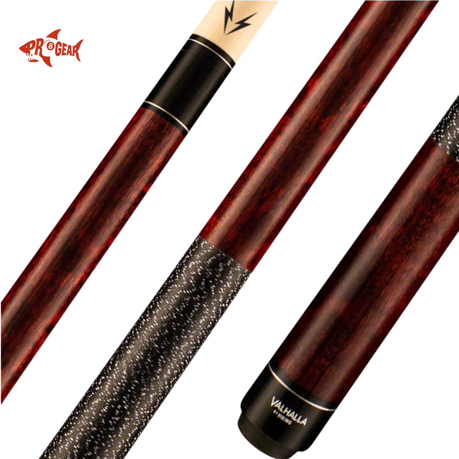 Pro Gear Valhalla Viking pool cue with dark wood finish and black wrap detail