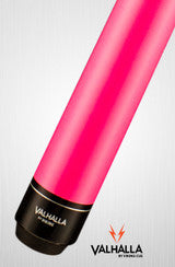 Close-up of pink Valhalla VA106 vape pen with sleek black mouthpiece on white background