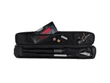 Lucasi LC748B 4x8 Pool Cue Case – Carbon Fiber Soft Case, Black