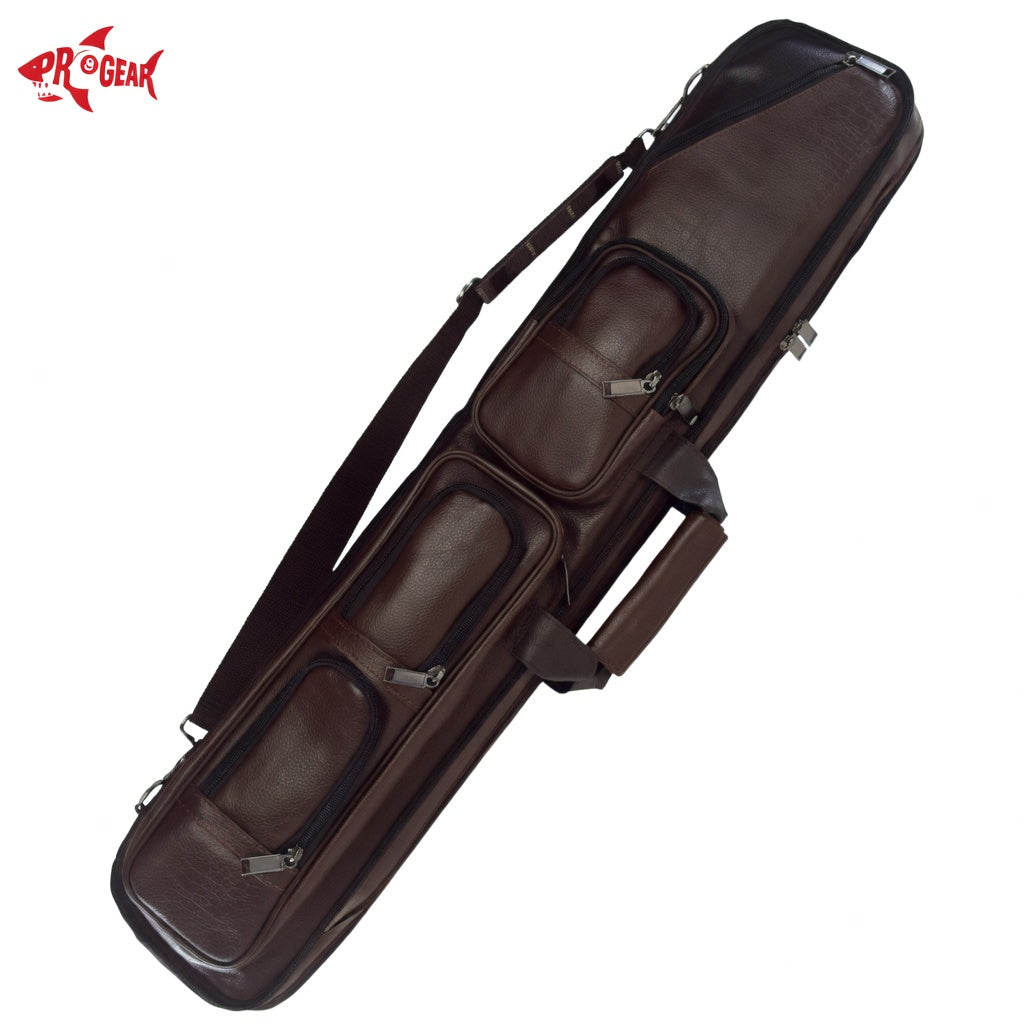 Lucasi LC4 2x4 Soft Pool Cue Case - Brown Leatherette | 2 Butts 4 Shafts